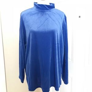 Vtg Blair blue velour turtleneck sweater